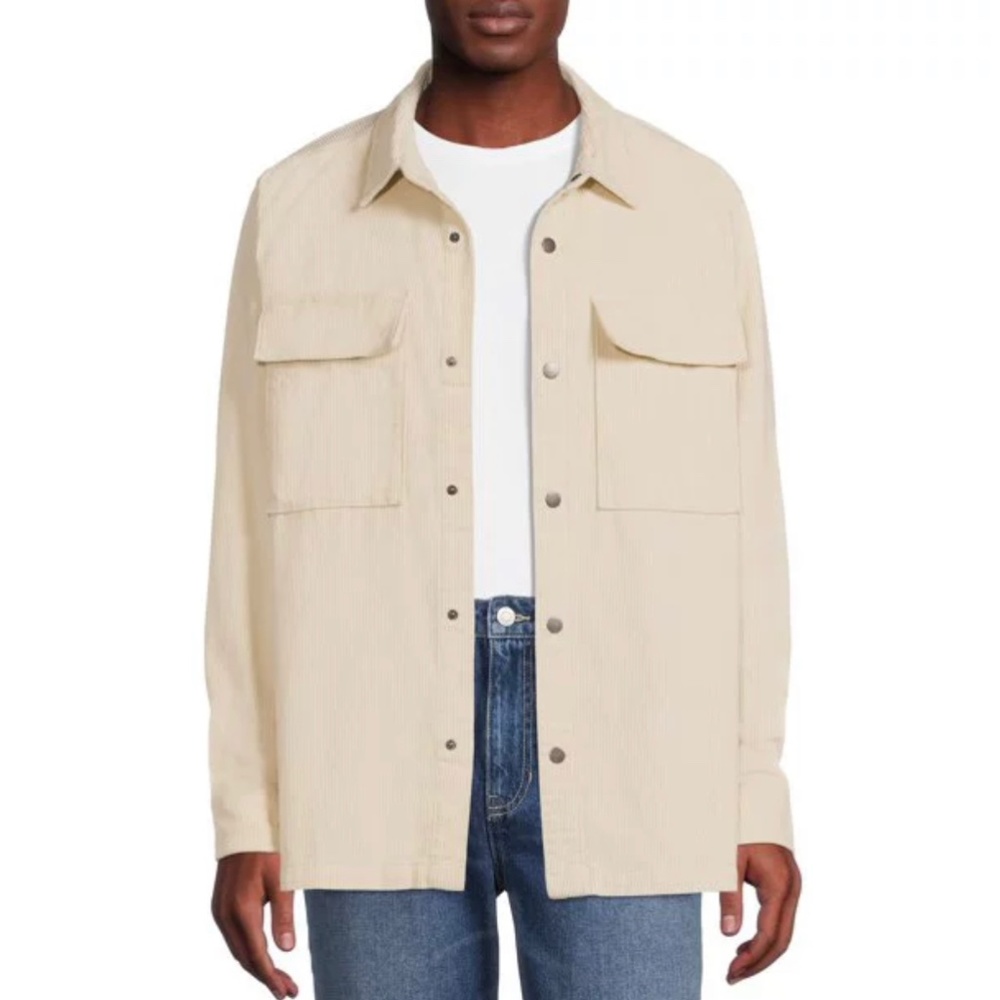 NO BOUNDARIES Layering Shirt Jacket Cream Men’s Size 23004000